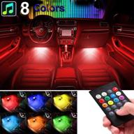 🚗 sunva car led strip light interior, sound-active 4-lines 48 leds multicolor music sync interior car lights under dash, waterproof led lights for car, wi-fi remote control, with car charger, dc 12v logo