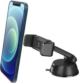 img 3 attached to 📱 One Touch Grip Windshield Phone Mount: Ultimate Phone Holder for iPhone Xs Max XR X 8 7+ Plus Samsung Galaxy S9 S8+ Note 9 8 - Mighty Mount Ensures Quick and Secure Grip