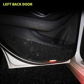 img 4 attached to 🚗 Elegant Bling Car Door Anti-Kick Pad – Crystal Door Guards for Superior Protection – Universal Anti-Dirt, Anti-Collision Stickers, Set of 4 (2 Front Door + 2 Back Seat Door) in Sleek Black