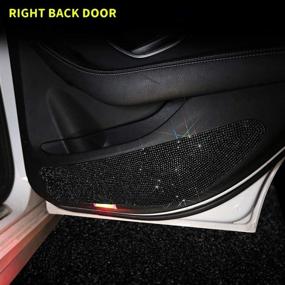 img 3 attached to 🚗 Elegant Bling Car Door Anti-Kick Pad – Crystal Door Guards for Superior Protection – Universal Anti-Dirt, Anti-Collision Stickers, Set of 4 (2 Front Door + 2 Back Seat Door) in Sleek Black