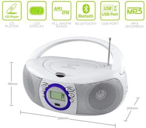 img 1 attached to 📻 HANNLOMAX HX-321CD: Portable CD/MP3 Boombox with Bluetooth, AM/FM Radio, USB Port, LCD Display, and Dual Power Source (White)