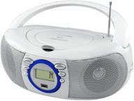 📻 hannlomax hx-321cd: portable cd/mp3 boombox with bluetooth, am/fm radio, usb port, lcd display, and dual power source (white) logo