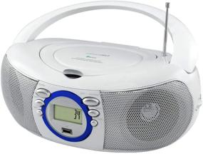 img 4 attached to 📻 HANNLOMAX HX-321CD: Portable CD/MP3 Boombox with Bluetooth, AM/FM Radio, USB Port, LCD Display, and Dual Power Source (White)