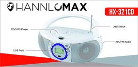 img 3 attached to 📻 HANNLOMAX HX-321CD: Portable CD/MP3 Boombox with Bluetooth, AM/FM Radio, USB Port, LCD Display, and Dual Power Source (White)