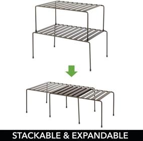 img 1 attached to 🗄️ Efficient 2-Tier Adjustable Metal Storage Shelf - Ideal for Closets, Cabinets, Countertops - Organize Bedrooms, Bathrooms, Entryways - Elegant Bronze Design