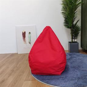 img 2 attached to Beixinder Bean Bag Storage Chair: Waterproof Oxford Cover for Adults & Kids Lounger, Red (One Size)