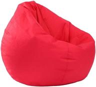 beixinder bean bag storage chair: waterproof oxford cover for adults & kids lounger, red (one size) logo