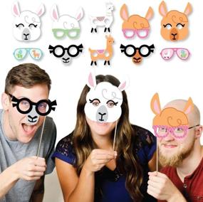 img 3 attached to 🦙 Fun Llama Fiesta Photo Booth Props Kit - 10 Count by Big Dot of Happiness