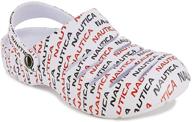 👞 nautica women's slip-on clogs in white - size 7, stylish and comfy women's shoes logo