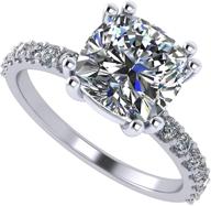 💍 rhodium plated swarovski solitaire engagement ring for women - size __ jewelry logo