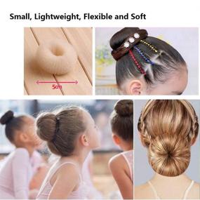 img 3 attached to 🎀 Adorable Mini Hair Bun Maker for Kids - 6 PCS Chignon Hair Donut Sock Bun Form for Girls with Short and Thin Hair (Small 2 Inch Size, Beige)