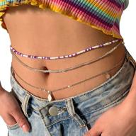 belly weight adjustable waistbeads white multicolor logo