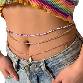 img 4 attached to Belly Weight Adjustable Waistbeads White Multicolor