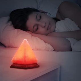 img 1 attached to USB Himalayan Salt Lamp Crystal Rock Lamp - Pyramid Shape with 8 Colors Changing, Releases Negative Ions for Desk, Bedroom, Living Room, Office - Ideal Home Decor, Yoga Gift