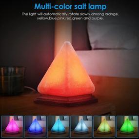 img 3 attached to USB Himalayan Salt Lamp Crystal Rock Lamp - Pyramid Shape with 8 Colors Changing, Releases Negative Ions for Desk, Bedroom, Living Room, Office - Ideal Home Decor, Yoga Gift