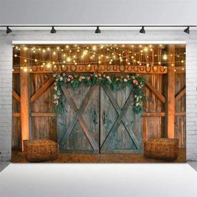 img 1 attached to 🌾 Farm Theme Party 7x5ft Rustic Barn Backdrop: Authentic Barn Door, Hay, and Lights Set the Perfect Western Cowboy Atmosphere for Photo Booths and Studio Props - LSVV853