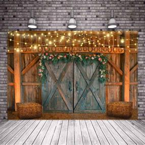 img 2 attached to 🌾 Farm Theme Party 7x5ft Rustic Barn Backdrop: Authentic Barn Door, Hay, and Lights Set the Perfect Western Cowboy Atmosphere for Photo Booths and Studio Props - LSVV853