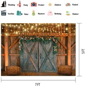 img 3 attached to 🌾 Farm Theme Party 7x5ft Rustic Barn Backdrop: Authentic Barn Door, Hay, and Lights Set the Perfect Western Cowboy Atmosphere for Photo Booths and Studio Props - LSVV853