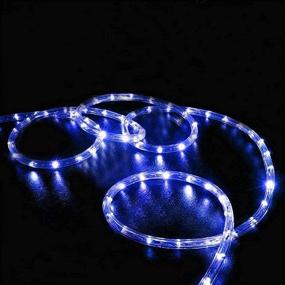 img 3 attached to 🔵 Oluote Solar Rope Lights: 100 LEDs 33ft/10M 2Modes Waterproof String Copper Wire Light - Perfect for Outdoor Garden Yard Path Fence Tree Wedding Party Decorative (Blue, 33ft)