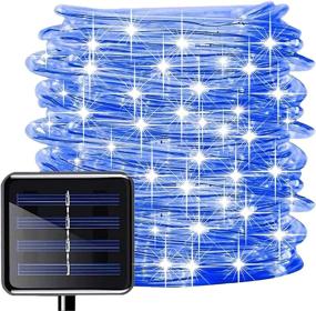 img 4 attached to 🔵 Oluote Solar Rope Lights: 100 LEDs 33ft/10M 2Modes Waterproof String Copper Wire Light - Perfect for Outdoor Garden Yard Path Fence Tree Wedding Party Decorative (Blue, 33ft)