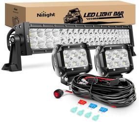 img 4 attached to Nilight ZH004 22-Inch 120W LED Light Bar + 2PCS 4-Inch 18W Flood Pods + Wiring Harness Kit - High-Quality Combo with 2-Year Warranty