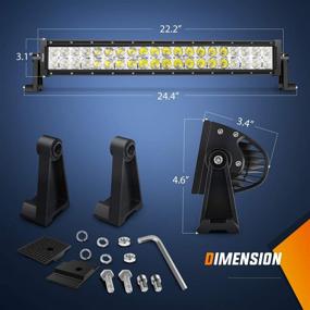 img 3 attached to Nilight ZH004 22-дюймовая 120W светодиодная панель + 2PCS 4-дюймовые 18W ливневые светильники + набор проводки - высококачественный комплект с гарантией 2 года