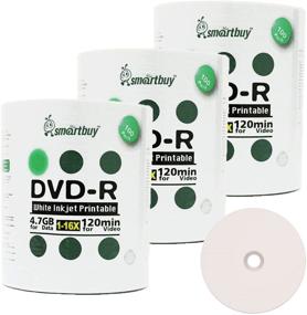 img 2 attached to 📀 Smart Buy 300 Pack DVD-R 4.7gb 16x White Printable Inkjet Blank Media Record Disc - Best Value for Bulk DVD-R Recording with 300 Discs