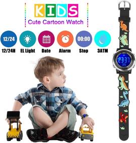 img 3 attached to Colorful Waterproof Kids Watch: 3D Cartoon Toddler Wrist Digital Watch with Alarm Stopwatch - Perfect for Boys and Girls Aged 3-10