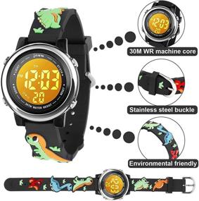 img 2 attached to Colorful Waterproof Kids Watch: 3D Cartoon Toddler Wrist Digital Watch with Alarm Stopwatch - Perfect for Boys and Girls Aged 3-10