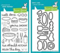 🍖 lawn fawn let's bbq clear stamp and die set bundle - lf889 (stamp) & lf890 (die) - 2-in-1 kit for grilling enthusiasts logo