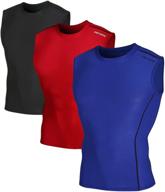 boost your workout with devops men's sleeveless athletic compression shirts- 2 to 3 pack logo