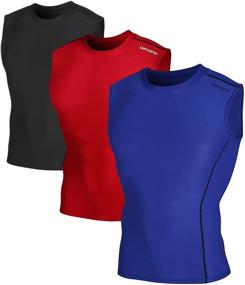 img 4 attached to Boost Your Workout with DEVOPS Men's Sleeveless Athletic Compression Shirts- 2 to 3 Pack