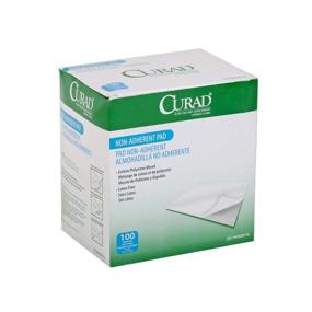 img 1 attached to 🩹 Curad Non-Stick Sterile Pads (100-Pack) for Gentle Wound Dressing and Absorption - No Adherence