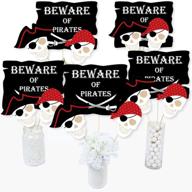 beware pirates birthday centerpiece toppers logo