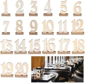 img 4 attached to 🎉 Enhance Your Wedding Decor with the ROSENICE 20pcs 1-20 Wooden Table Number Holders