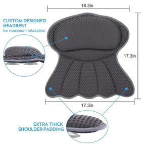 img 1 attached to 🛀 Luxury Ergonomic Bath Pillow with Soft 4D Mesh, Enhanced Head, Neck, and Back Support for Bathtub, Spa Pillow with 6 Strong Suction Cups, Universal Fit