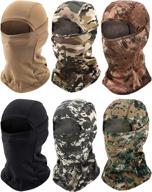 🎭 windproof camouflage balaclava face mask for motorcycle, fishing, skiing - 6-piece winter ski mask set logo