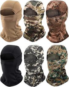 img 4 attached to 🎭 Windproof Camouflage Balaclava Face Mask for Motorcycle, Fishing, Skiing - 6-Piece Winter Ski Mask Set