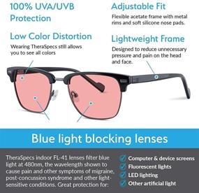 img 2 attached to 👓 Protective Relief: TheraSpecs Winslow Blue Light Glasses for Migraine & Light Sensitivity