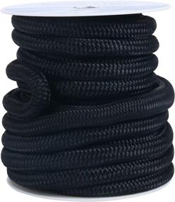 img 1 attached to 🛥️ Amarine Made 50 ft Double Braided Nylon Dock Lines with 3/4 inch Diameter and 12 inch Eyelet - Breaking Strength 9500 lbs - Ideal Marine Mooring Rope and Boat Dock Lines with Working Load Limit 1900 lbs in Black