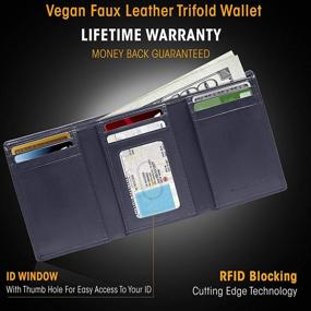 img 3 attached to 👜 Stylish Vegan Leather Trifold Wallets for Men: Must-Have Accessories for Wallets, Card Cases & Money Organizers