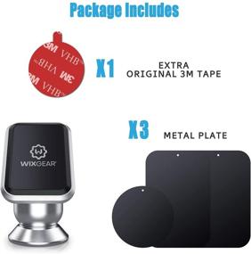 img 1 attached to 🚗 Universal Magnetic Car Mount Holder for Cell Phones and Mini Tablets - Silver, WixGear Dashboard Stick On Mount with Fast Swift-snap Technology