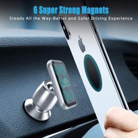 img 3 attached to 🚗 Universal Magnetic Car Mount Holder for Cell Phones and Mini Tablets - Silver, WixGear Dashboard Stick On Mount with Fast Swift-snap Technology