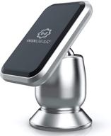 🚗 universal magnetic car mount holder for cell phones and mini tablets - silver, wixgear dashboard stick on mount with fast swift-snap technology logo