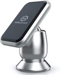 img 4 attached to 🚗 Universal Magnetic Car Mount Holder for Cell Phones and Mini Tablets - Silver, WixGear Dashboard Stick On Mount with Fast Swift-snap Technology