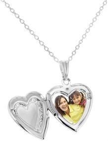 img 3 attached to ❤️ In Season Jewelry Silver Tone Small Love Heart Photo Locket Pendant Necklace | Perfect Jewelry for Toddlers and Little Girls - Classic Tiny 16" Heart Locket Pendant Necklace with Chain