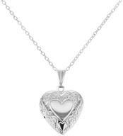 ❤️ in season jewelry silver tone small love heart photo locket pendant necklace | perfect jewelry for toddlers and little girls - classic tiny 16" heart locket pendant necklace with chain logo