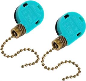 img 4 attached to 🔵 2 Pack 3 Speed Ceiling Fan Switch Zing Ear ZE-268S6, Premium Quality Pull Chain Cord Switch, Ideal for Ceiling Fans, Appliances, and More - Blue, Replacement Speed Control