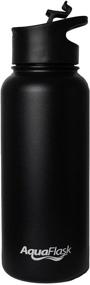 img 3 attached to 🥤 32-Ounce AquaFlask Vacuum Insulated Stainless Steel Water Bottle, Wide Mouth with Flip Top - Ideal for SEO