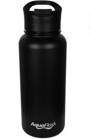 img 2 attached to 🥤 32-Ounce AquaFlask Vacuum Insulated Stainless Steel Water Bottle, Wide Mouth with Flip Top - Ideal for SEO